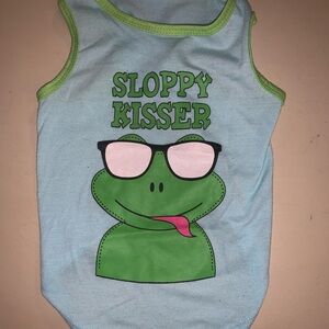 Sloppy Kisser Dog Tank Top - Blue and Green